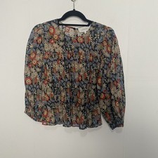 The GREAT Floral Long Sleeve Cotton Top Smocked Blouse Women  s Size 1.
