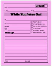 Adams 248963 While You Were Out Message Pads 4.25-Inch x 5.5-Inch Pink 