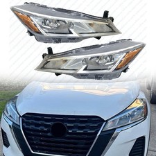 For 2021 2022 2023 Nissan Kicks Halogen Headlights Lamp Assembly Left Right Pair