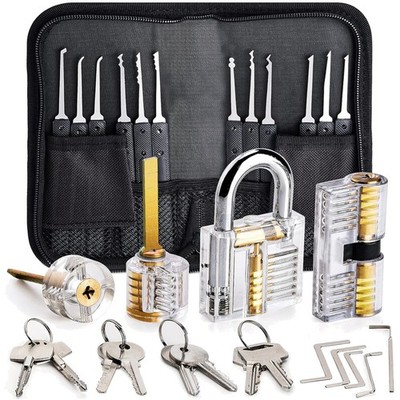 Dietrich-Set 26-teilig Schlosser Werkzeug Transparent Schloss Training Zubehör