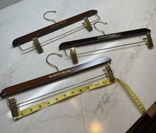 Vintage Nordstrom Wood Hangers Cherry Finish Gold Hardware Lot of 3