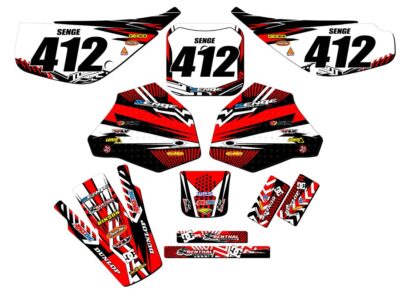 1985-2000 XR 100 MAYHEM Red Senge Graphics Kit Compatible with Honda