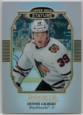 2019-20 Stature Dennis Gilbert RC #182 Blackhawks Base Portrait Variant SN# /85