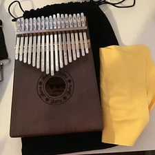17 key kalimba - Thumb piano-Dark Brown With kalimba Carrying Bag, Accessories