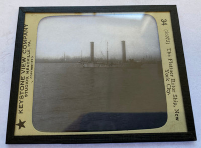 KEYSTONE MAGIC LANTERN SLIDE 34 THE FLETTNER ROTOR SHIP NEW YORK CITY 1920s