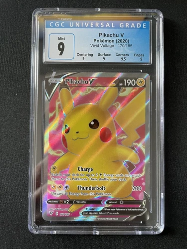 Pokemon Pikachu V 170/185 (Full Art Ultra Rare) - Vivid Voltage - CGC 9 Mint