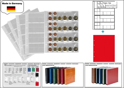 5-COIN SLEEVES-4x-Euro-Coin Sets-+-Red-ZWL-LOOK-1-7395-4-R Across