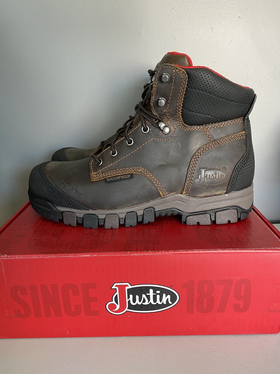 Justin WK581 Comp Toe Waterproof Leather Work Boots Mens 9D  display picture 3