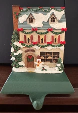 Christmas Stocking Holder 5 1/4" Handpainted Cast Resin