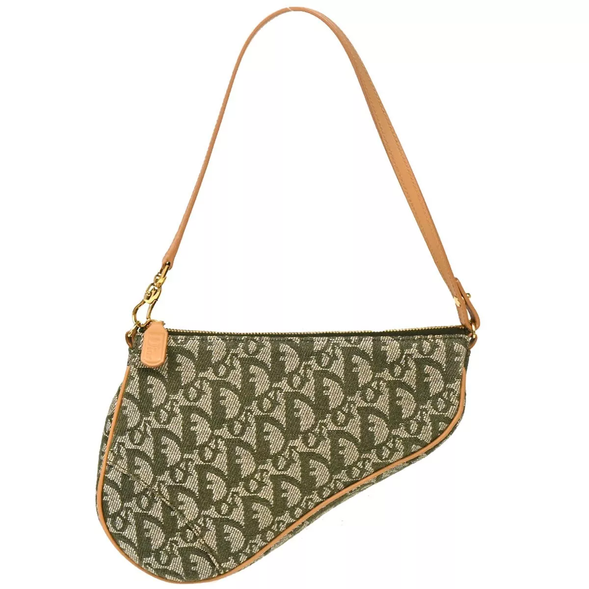 Sac à main Christian Dior vert trotteur selle MC0091 125680