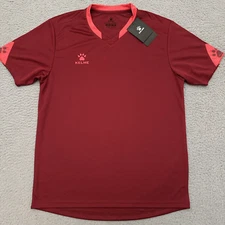 NWT KELME Soccer Training Jersey Men's Medium Red Performance Stretch Paw Print