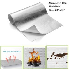 Aluminized Heat Shield Mat Thermal Barrier Adhesive Back Heat Blanket 20''X40''
