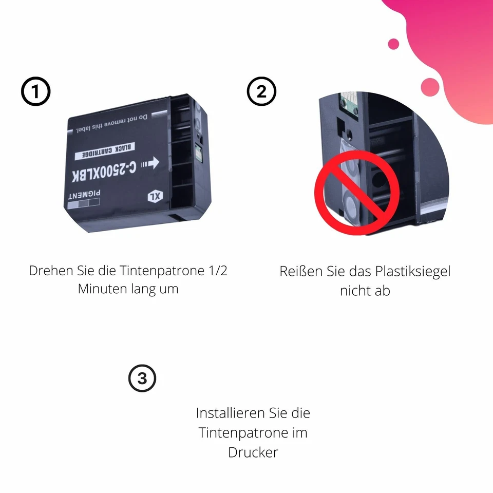 4x Tintenpatronen XL für Canon MAXIFY MB5050 MB5150 MB5350 ersetzt PGI-2500XL - Bild 4 von 4
