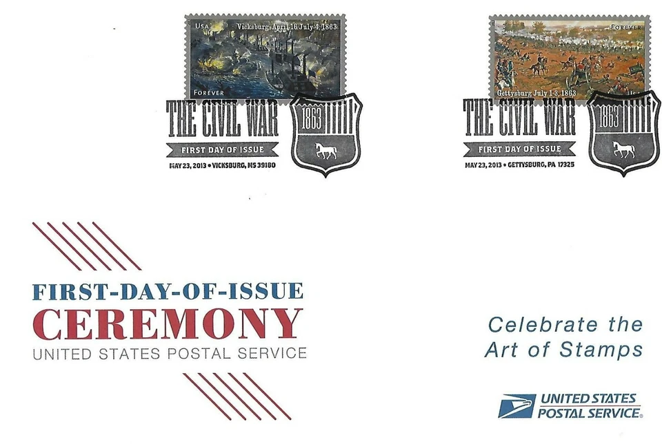 Civil War Gettysburg Vicksburg Forever First Day of Issue 2 Stamp Cachet Program - Image 3 of 4