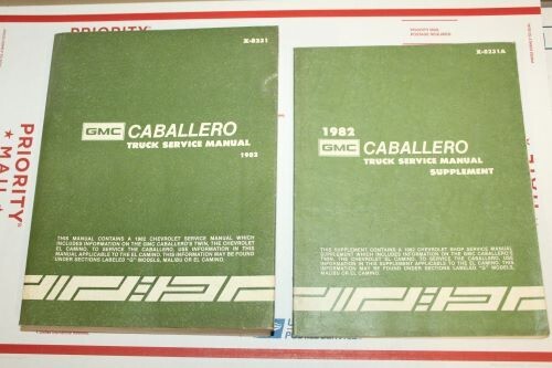 Original 1982 GMC Caballero Service Manual X-8231 w/ X-8231A Supplement Excelle - Bild 1 von 7