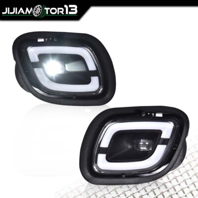 1 Pair LED Fog Lights Lamp Black LH+RH Side Fit For 08-17 Freightliner Cascadia