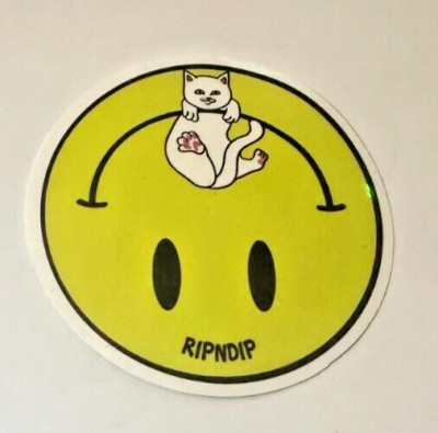 Vintage Skateboard Sticker, RIPNDIP, 2-5/8'' Diam. Very Cool Colors, #158-021124
