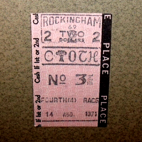 Rockingham Park Salem New Hampshire 8/14/1971 Horse Racing Betting Ticket Stub - Picture 2 of 3
