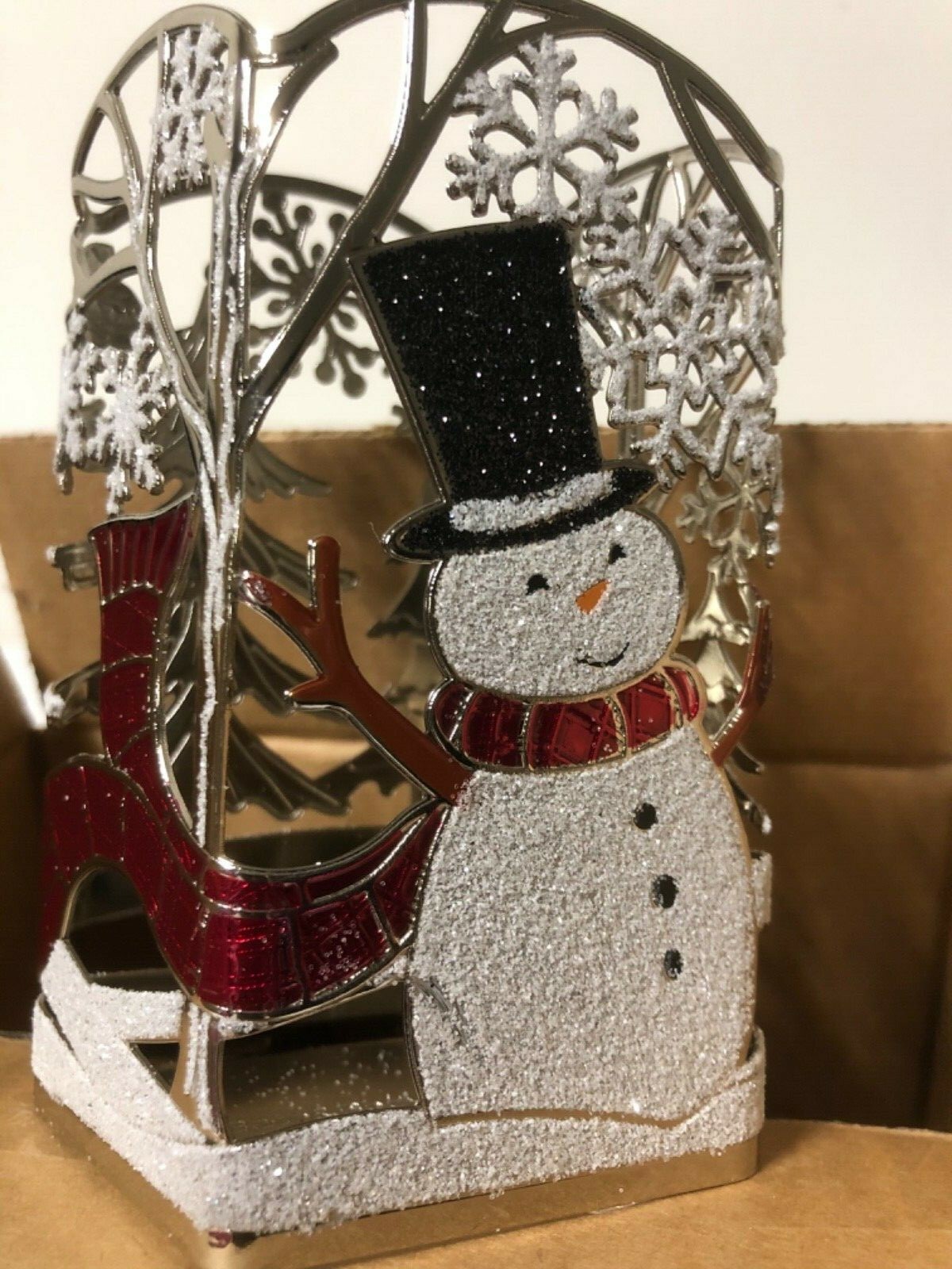 Brand New Bath and Body Works Joyful Snowman Soap Holder/Snowman Candle