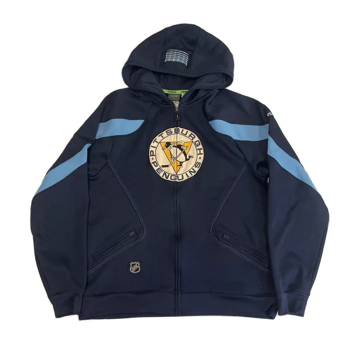 Reebok Size Large NHL Pittsburgh Penguins Zip Hoodie Center Ice