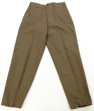 Rare VTG Button Fly Trousers Slacks Pants 70s 80s Army Military Fatigues Green