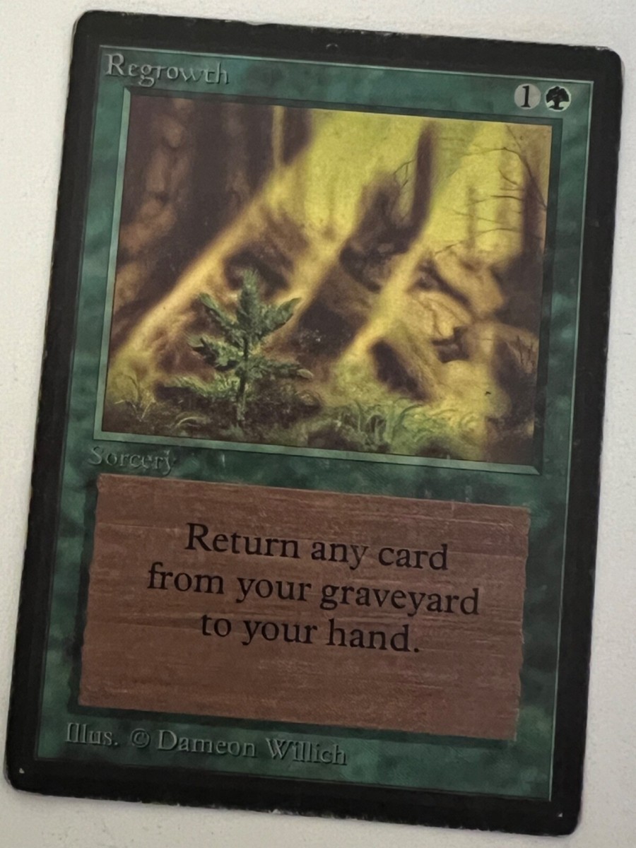 mtg beta cards Magic the Gathering MTG Beta Regrowth LP- (Beta Bob)