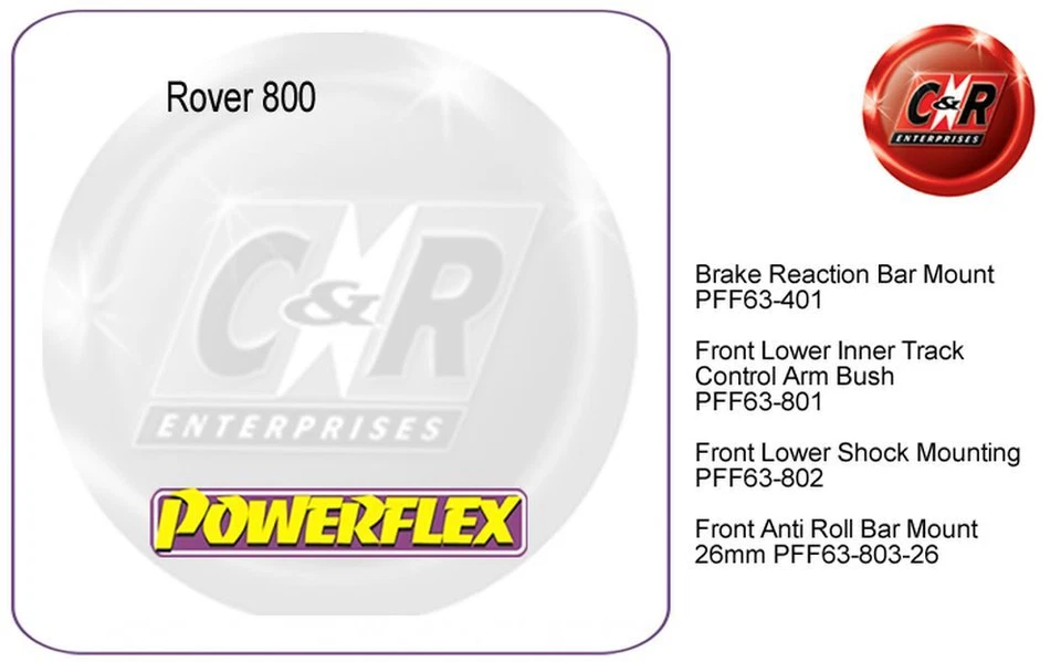 Powerflex Road Freno de Serie Reacción Soportes Barra para Rover 800 PFF63-401 - Imagen 2 de 4