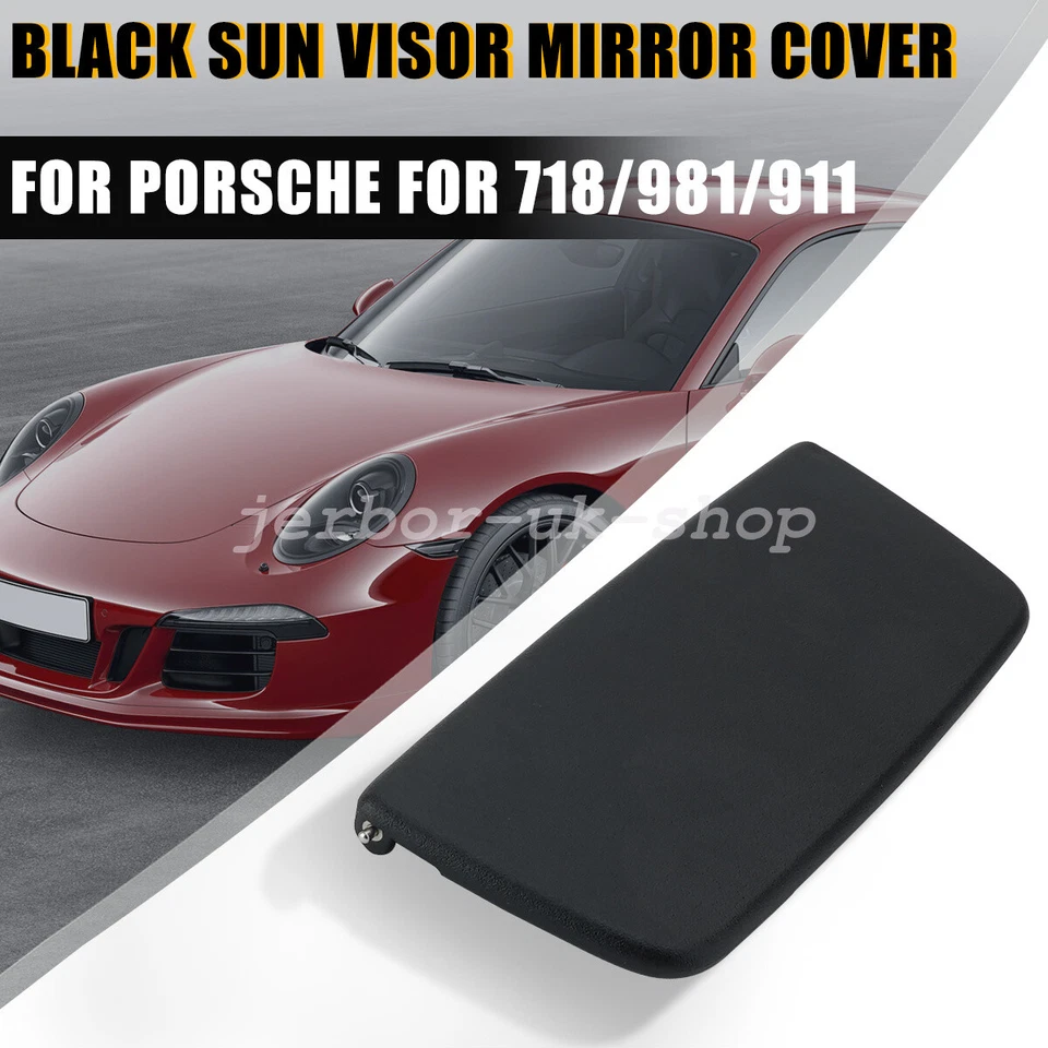 Sun Visor Mirror Cover For Porsche For 718/981/911 Black/Luxor Beige - Image 2 of 4