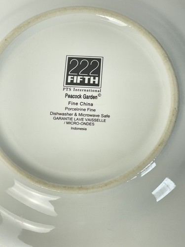 Lot of 4 - 222 Fifth Peacock Garden Bread/Appetizer/Dessert Plates 6 1/2" - Picture 2 of 2