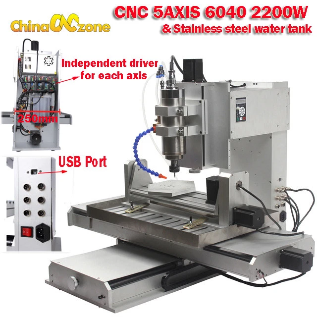 5 Axis 2200W 6040 CNC Router 3D Engraver USB Engraving Drilling Milling Machine - Image 2 of 4