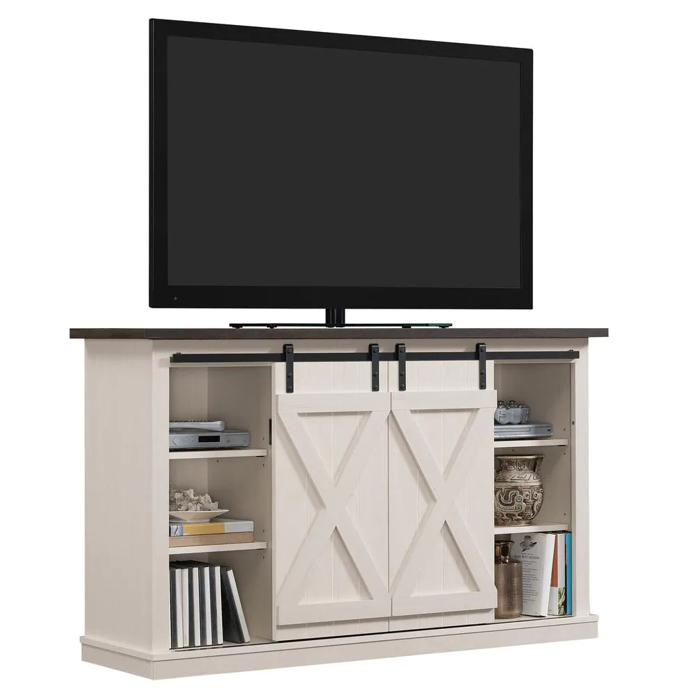 Fits Tvs Up To 60 In. W/ Storage Doors, Sargent Oak & Cream 