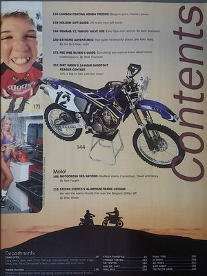 1998 DECEMBER DIRT RIDER MX MOTOX MAGAZINE SX YZ KX CR RM KTM 125
