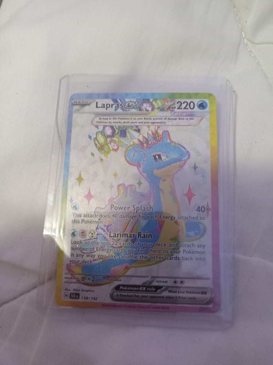 158 142 pokemon card Lapras ex #158 Prices | Stellar Crown Description coming soon... Lapras ex 2024 Scarlet &