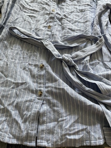 Isabel maternity By Ingrid & Isabel linen Long Sleeve Striped Shirt Size small - Picture 3 of 5