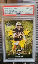 2018 Leaf Draft Field Generals Josh Allen Rookie🪙GOLD🪙RC #FG-03 PSA 9 Mint