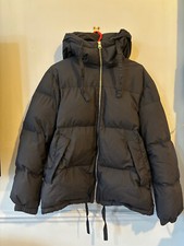 Arket Black Re:down Puffer Jacket Size Xs/ Uk 8-10 (note: Small Repair To Elbow)