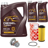 MotoröL Set Mannol 5W40 7 Liter + ÖLfilter + Schraube FüR BMW 3Er 330D E46 204PS