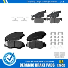 Front + Rear Ceramic Disc Brake Pads w/Hardware For 2016 2017- 2019 Honda Civic