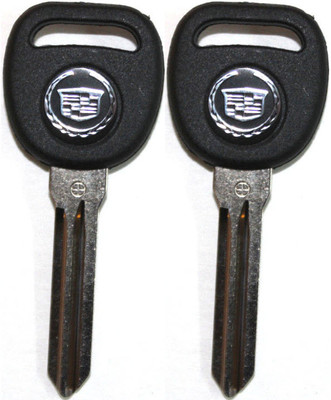 2 (PAIR) NEW CADILLAC ESCALADE SRX DTS CTS STS JEWEL LOGO TRANSPONDER KEY BLANK 
