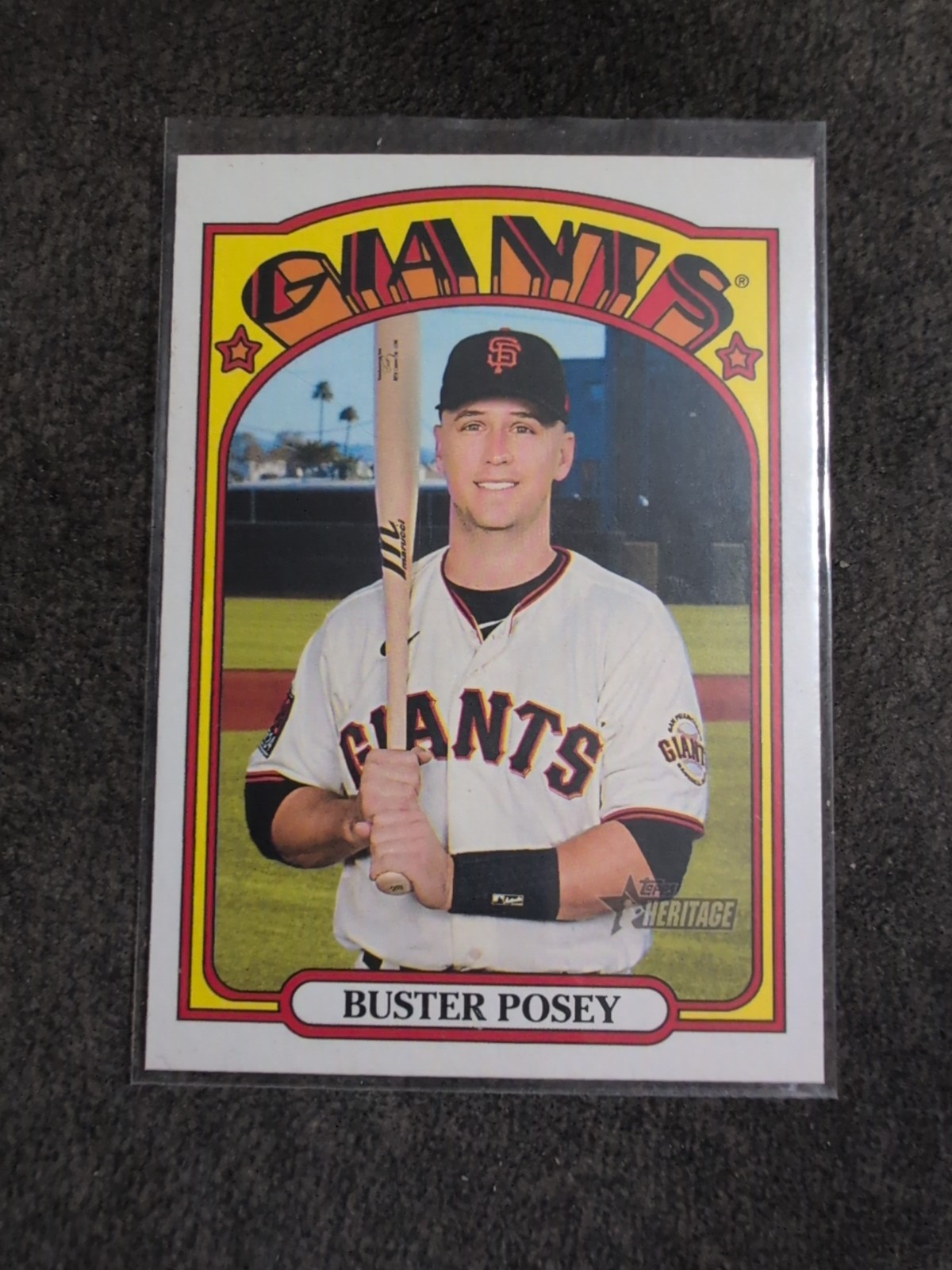 2021 Topps Heritage #556 Buster Posey San Francisco Giants Baseball Card 