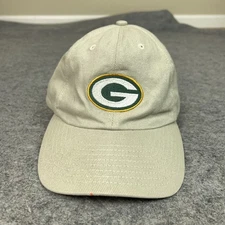 Green Bay Packers Hat Cap Strap Back One Size Tan NFL Football Mens 100% Cotton