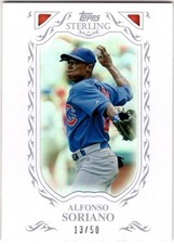 2009 TOPPS STERLING FRAMED WHITE 90 ALFONSO SORIANO CUBS **SET BREAK!** 13/50