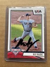 2019 Panini Stars & Stripes USA Baseball Max Rajcic Signed Autographed