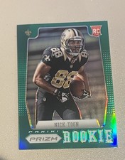 2012 Panini Prizm Prizms Green Refractor #225 Nick Toon RC Rookie Card. rookie card picture