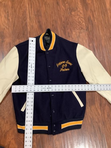 Vintage Golden Bear San Francisco Black Cream Letterman Wool Leather sleeve L - Bild 2 von 8