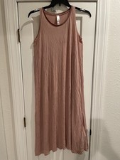 Marla Wynne Modal Nightgown. Size Small. Mauve. Made In USA. Velvet Neck Trim