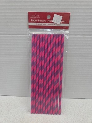 Ashland Paper Straws Pink And Purple Pack Of 12 New Unopened Package