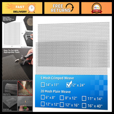 2 Pack 12"x24" Stainless Steel Wire Mesh, 5 Mesh Crimped Metal Screen for DIY, G