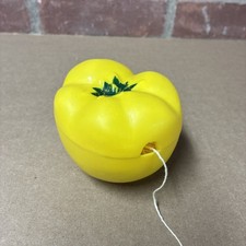 Ancien porte ficelle tomate jaune plastique déco cuisine rétro