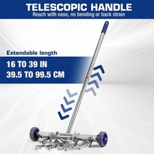 17" Magnetic Heavy Duty Pickup Tool Rolling Sweeper Telescoping AdjustableHandle